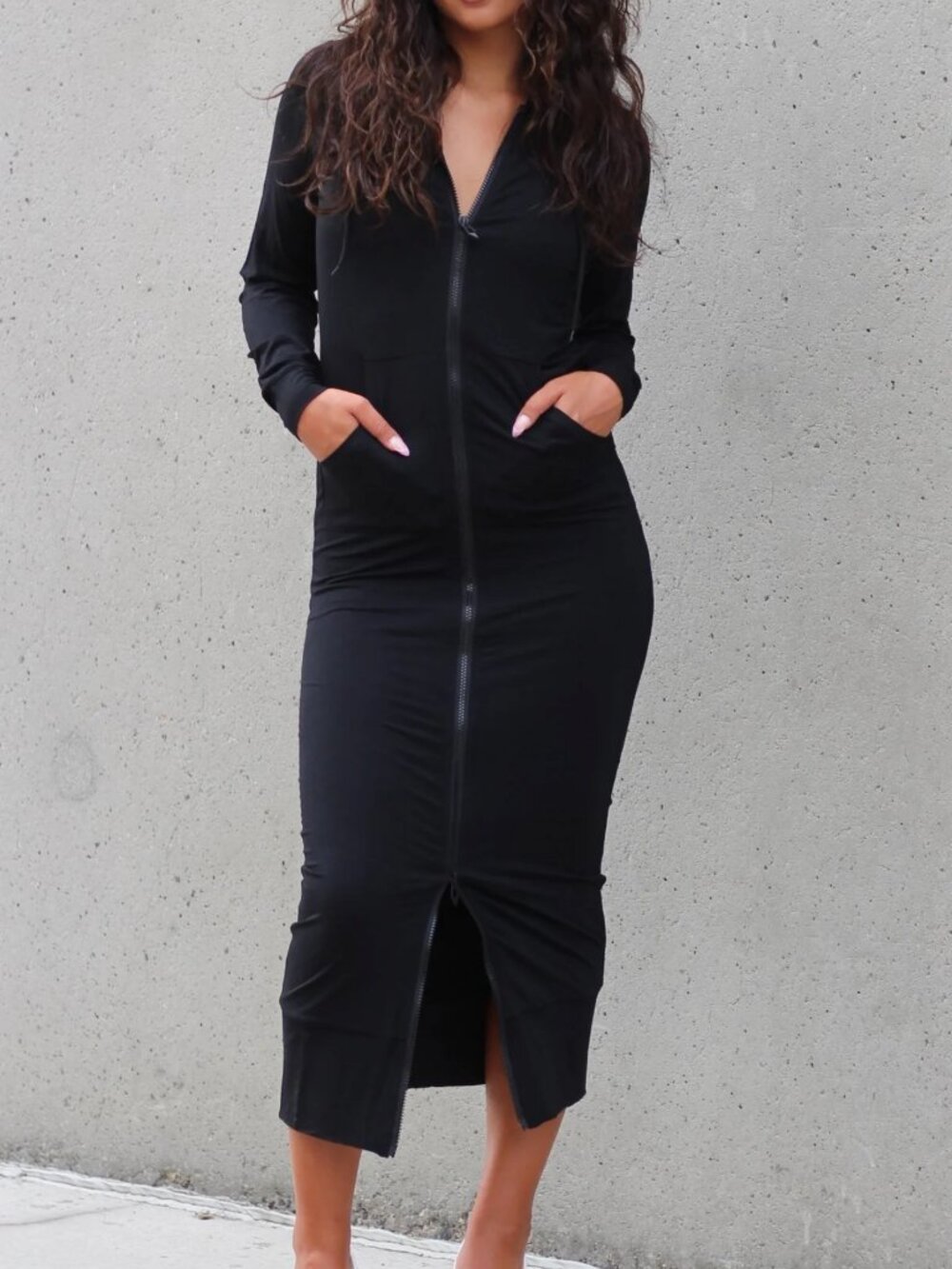 EMMY DEVEAUX Long Hoodie Dress